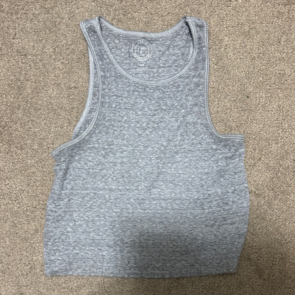 Urban Outfitters Heather Gray Ribbed Tank Top